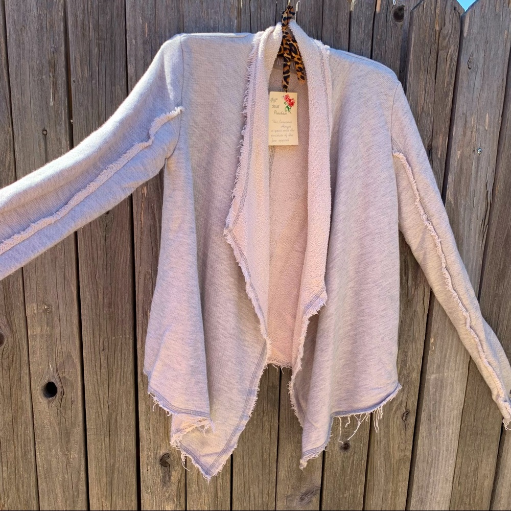 Size small NATION LTD Terry cloth swing raw edge cardigan.